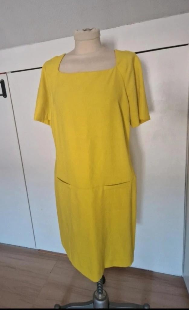 zomer jurk, Ophalen, Talking French, Geel, Maat 46/48 (XL) of groter