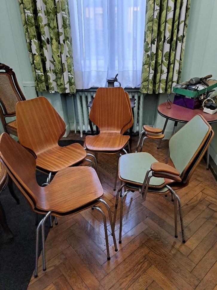 Sièges, Maison & Meubles, Chaises, Comme neuf, Cinq, Six Chaises ou plus, Bois, Métal, Brun, Enlèvement