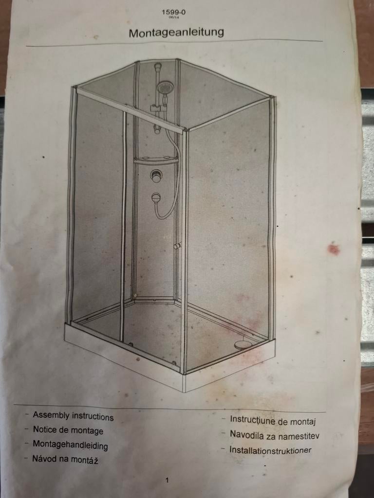 Douchecabine 90x90, Ophalen