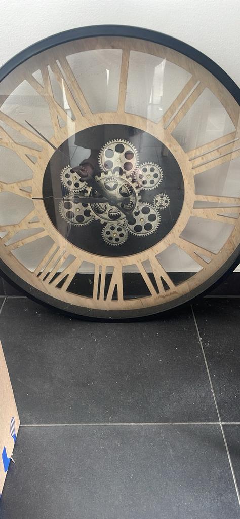 Industriële klok (wieltjes draaien), Maison & Meubles, Accessoires pour la Maison | Horloges, Enlèvement, Utilisé