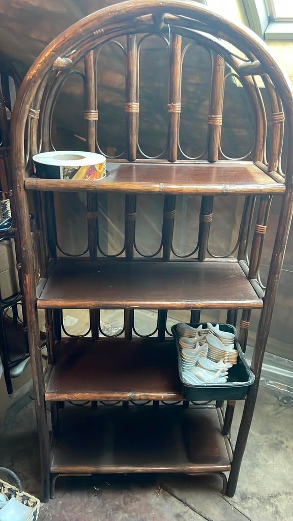 Antieke balmboe rekken, Huis en Inrichting, Kasten | Boekenkasten, Ophalen, 50 tot 100 cm, Zo goed als nieuw, 150 tot 200 cm