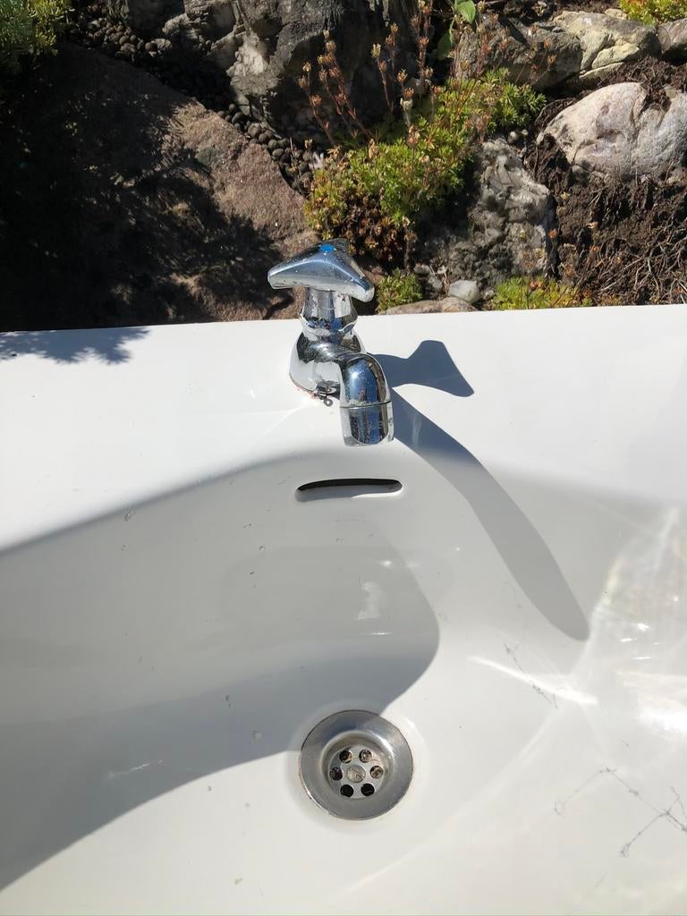 Witte badkamer lavabo, Huis en Inrichting, Badkamer | Badkamermeubels, Ophalen, Gebruikt, Wasbak of Wastafel