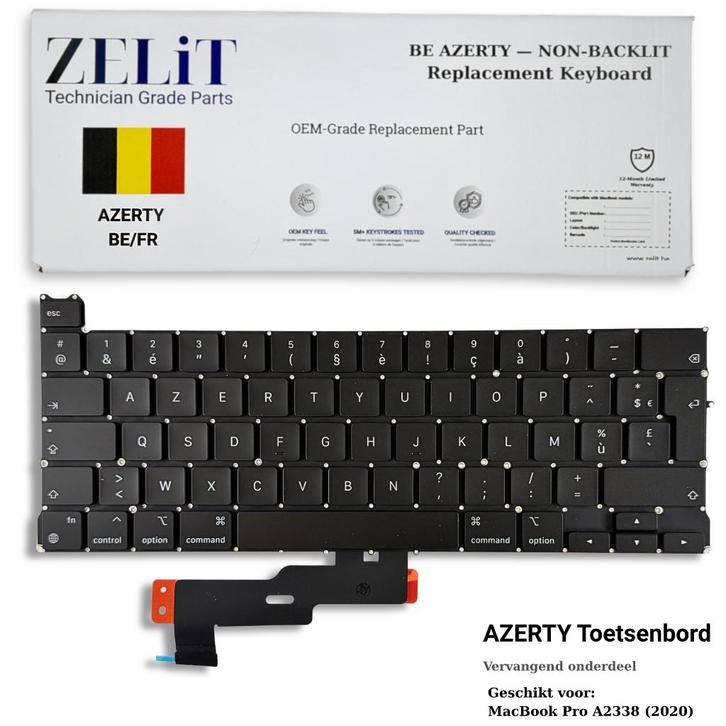 ZELiT MacBook Pro A2338 M1 2020 Toetsenbord AZERTY + Montage, Computers en Software, Toetsenborden, Nieuw, Azerty, Ophalen of Verzenden