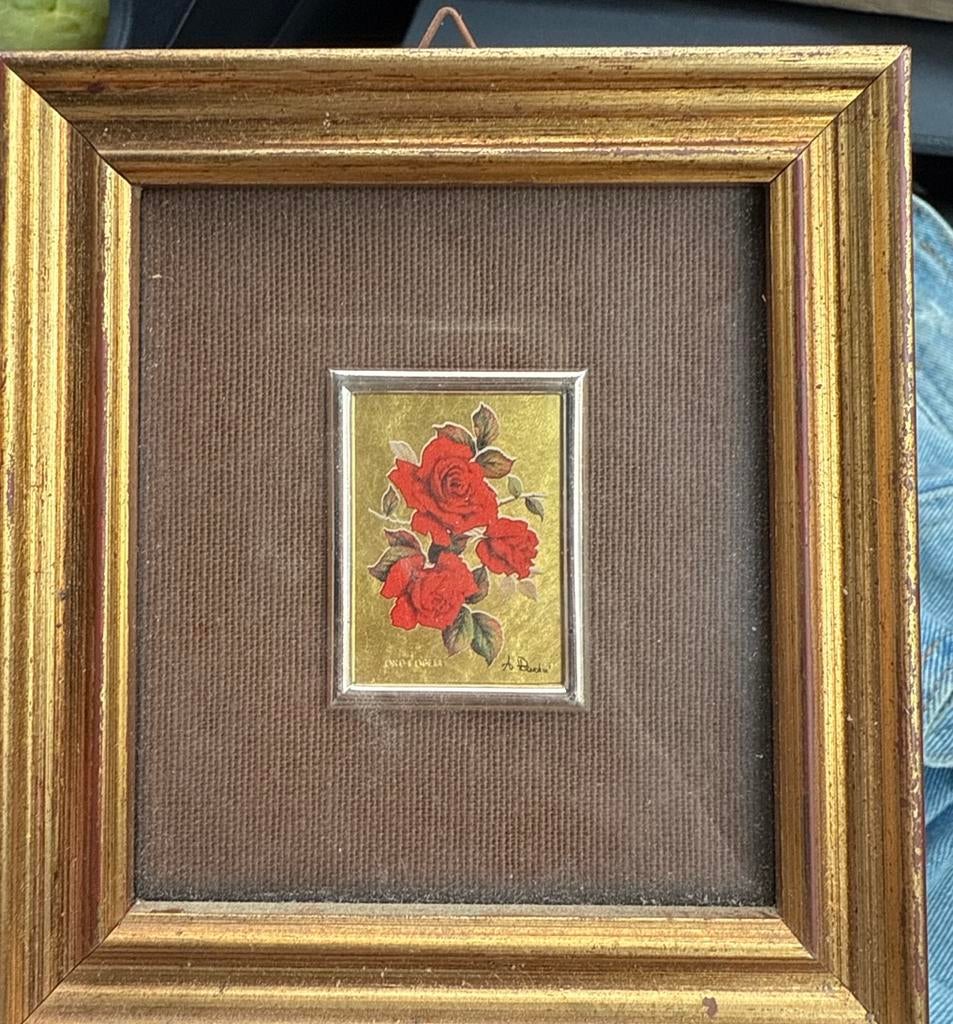 Mini tableau décoratif avec feuille d’or 23 carats, Enlèvement