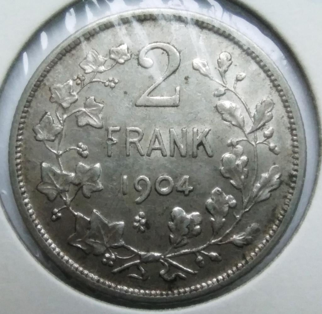 België 2 francs 1904 NLD - Leopold 2, Zilver, Ophalen of Verzenden, Losse munt, Zilver