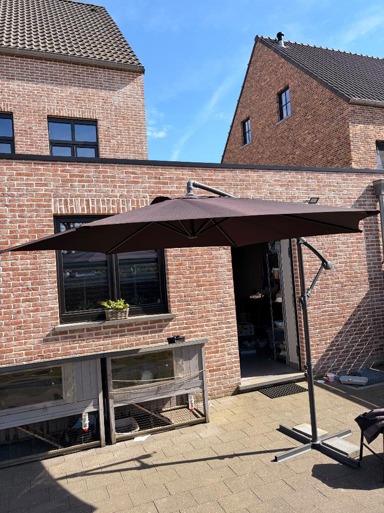 Zweefparasol met voet, Ophalen, Gebruikt, Zweefparasol, Verstelbaar