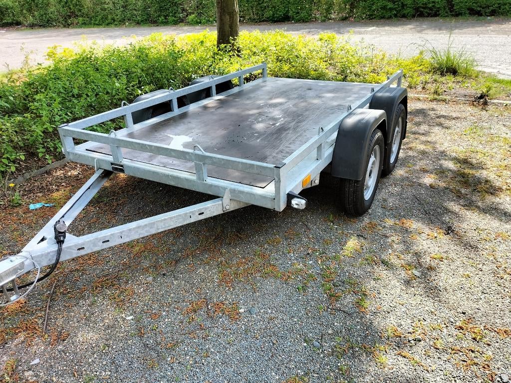 Aanhangwagen dubbelasser ongeremd tot 750 kg voor quad/motor, Ophalen, Zo goed als nieuw