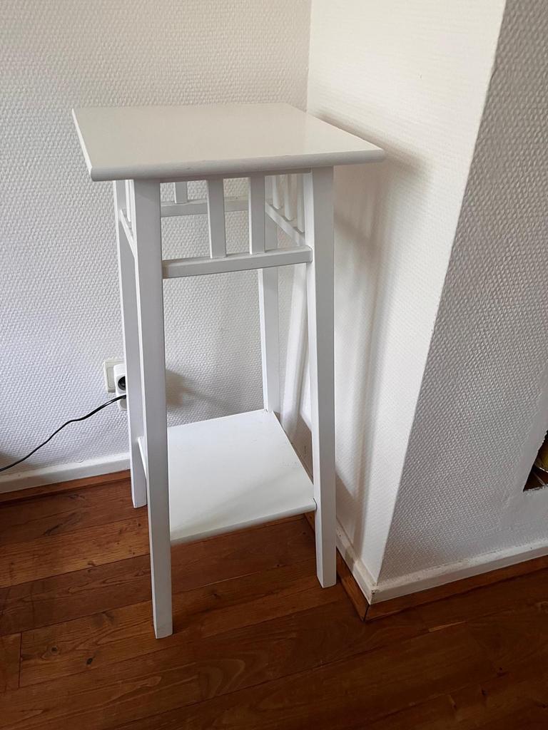 Witte bijzettafel/plantenstandaard, Ophalen, Gebruikt