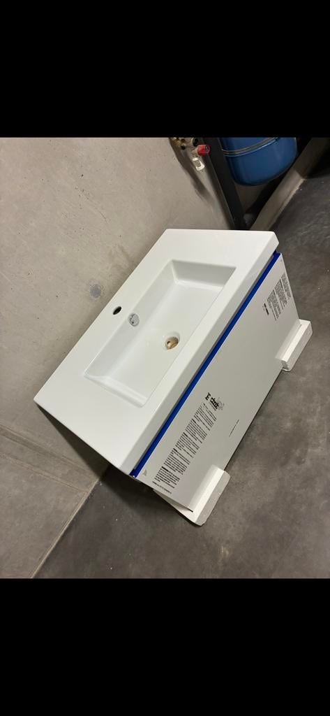 Lavabomeubel wit met schuif en zilveren kraan, Enlèvement ou Envoi, Comme neuf