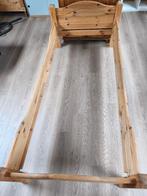 Lit 90 cm en pin avec sommier et matelas, 90 cm, Une personne, Brun, Enlèvement