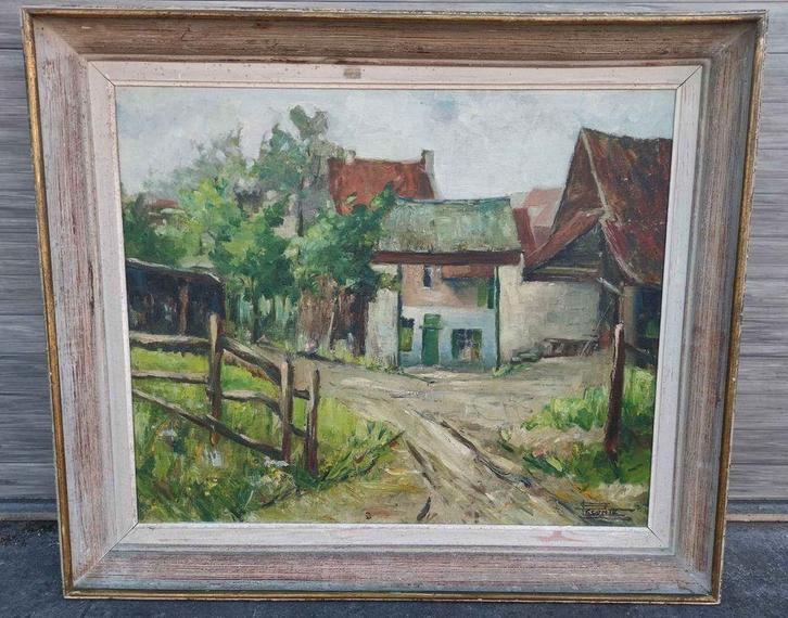 huile sur toile signe simone lecomte, Antiek en Kunst, Kunst | Schilderijen | Klassiek, Ophalen of Verzenden