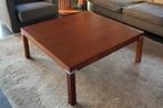 Houten vierkant salontafel, Huis en Inrichting, Tafels | Salontafels, Ophalen, Gebruikt, 50 tot 100 cm, Vierkant
