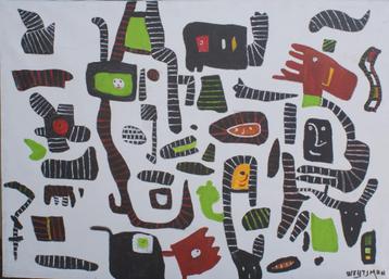 Alain Weytsman (1951): Compositie (O/D, 115 x 82 cm) beschikbaar voor biedingen