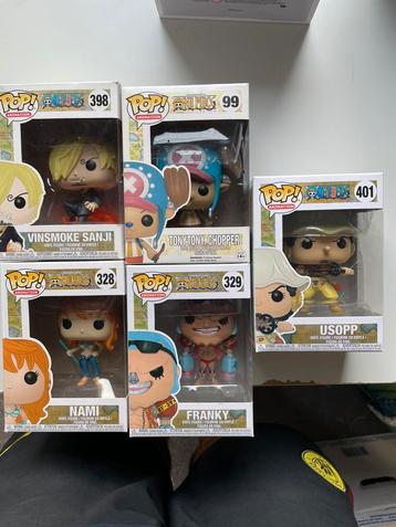Lot 5 Funko Pop uit één stuk Nami Usopp Franky Chopper Sanji beschikbaar voor biedingen