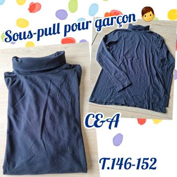 Sous-pull avec col pour garçon -bleu marine-C&A-T.146-152 beschikbaar voor biedingen