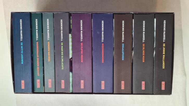 Henning Mankell – 9-delige box, Boeken, Thrillers, Gelezen, Ophalen
