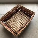 Rechthoekige mand van geweven hout, Huis en Inrichting, Woonaccessoires | Schalen en Manden, Ophalen, Mand, Zo goed als nieuw