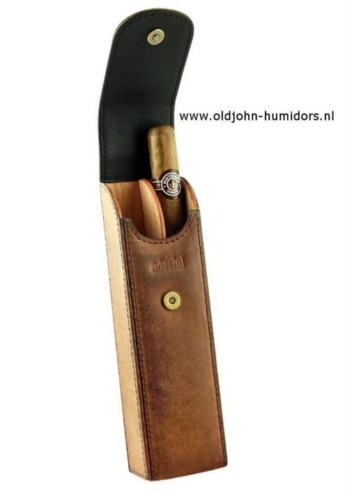 SK84 ADORINI SIGAREN ETUI - SIGARENKOKER VINTAGE ECHT LEER, Verzamelen, Rookartikelen, Aanstekers en Luciferdoosjes, Nieuw, Tabaksdoos of Verpakking