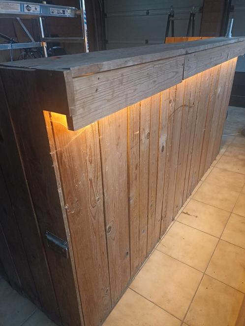 Zelfgemaakte houten toog, Huis en Inrichting, Barren, Gebruikt, Ophalen