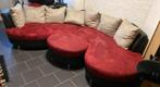 Zetel - Salon - Rood Zwart met grijze kussens, Huis en Inrichting, Ophalen, Zo goed als nieuw