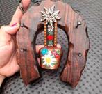 Prachtige muurdecoratie houten hoefijzer met haakjes en bel, Antiek en Kunst, Ophalen of Verzenden