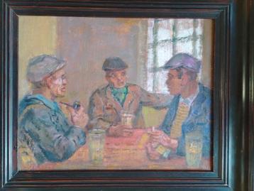 Romain Malfliet  1910 - 2006   Caféscène beschikbaar voor biedingen