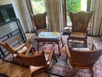Antieke tafel met 5 stoelen, Ophalen of Verzenden