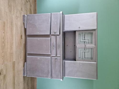 Metaalkleurige art deco buffetkast, Antiek en Kunst, Antiek | Meubels | Kasten, Ophalen