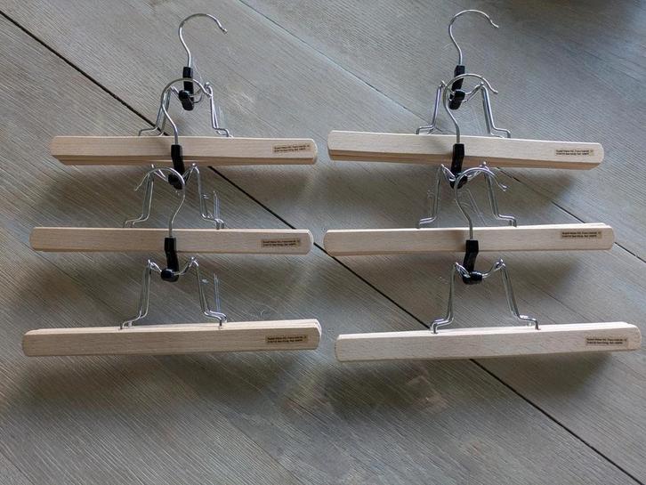 Set van 6 houten klemkapstokken Rudolf Weber KG, Kleding | Dames, Kledinghangers, Nieuw, Hout, Kinderen en Volwassenen, Ophalen of Verzenden