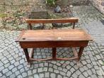 Banc d’écolier en bois - 2 places - un encrier d’origine, Huis en Inrichting, Overige Huis en Inrichting, Ophalen, Gebruikt