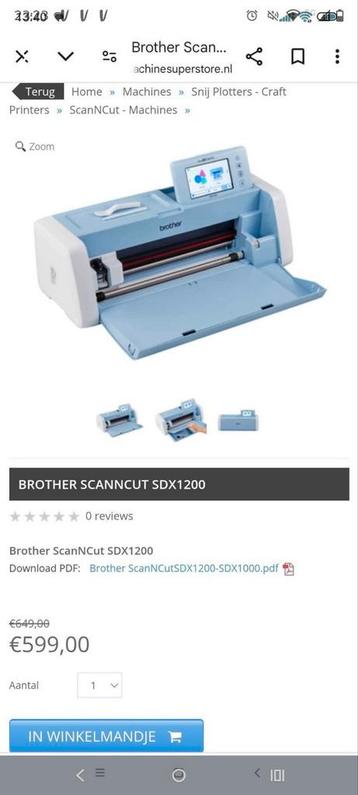 Cutter scanncut brother sdx1200, Enlèvement, Comme neuf