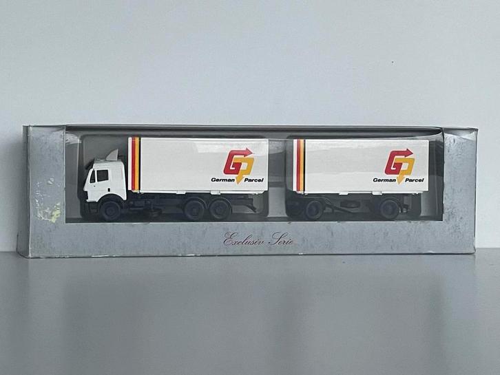 Herpa MB SK - German Parcel 1/87, Hobby en Vrije tijd, Modelauto's | 1:87, Zo goed als nieuw, Bus of Vrachtwagen, Herpa, Ophalen of Verzenden