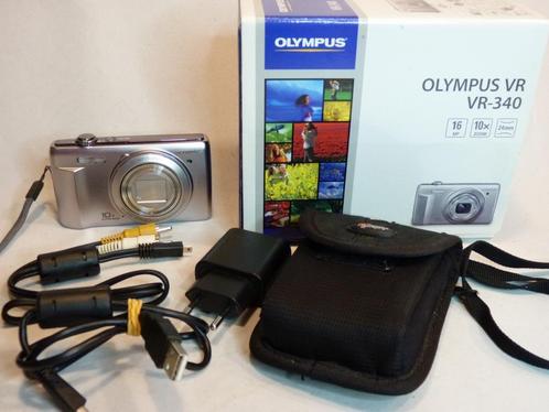 Olympus VR-340, SD, accu, oplaadkabel, videokabel, tas, doos, Audio, Tv en Foto, Videocamera's Digitaal, Zo goed als nieuw, Camera