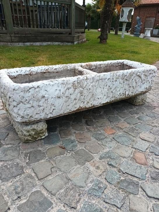 Dubbele betonnen bloembak kruidenbak trog, Tuin en Terras, Bloembakken en Plantenbakken, Gebruikt, Ophalen