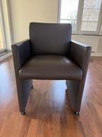 4 eetkamerstoelen, Ophalen, Gebruikt, Bruin, Leer
