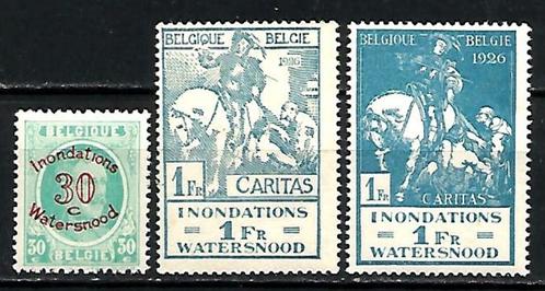1926 Slachtoffers van de overstroming  OBP 237/9**, Postzegels en Munten, Postzegels | Europa | België, Postfris, Orginele gom