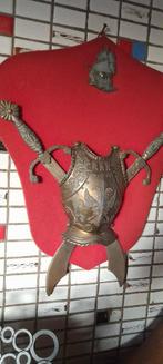Armure miniature monté sur plaque bois, bel objet déco, Maison & Meubles, Enlèvement ou Envoi, Utilisé