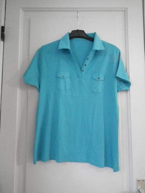 Turkooisblauwe blouse voor dames. (maat L/XL), Kleding | Dames, Blouses en Tunieken, Zo goed als nieuw, Maat 42/44 (L), Blauw