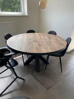 Eettafel met bijhorende salontafel, Huis en Inrichting, Tafels | Eettafels, Ophalen, Rond, Zo goed als nieuw, Vijf personen of meer