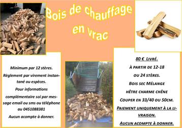 Bois dur buches chauffage stock hiver 2025 sans acompte beschikbaar voor biedingen