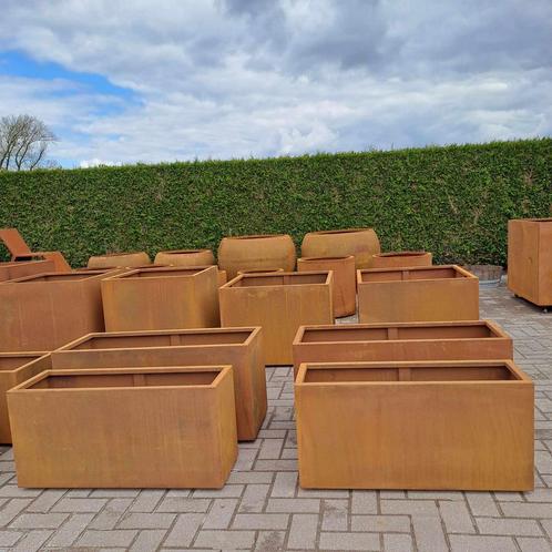 Rechthoekige plantenbak cortenstaal, Tuin en Terras, Bloembakken en Plantenbakken, Nieuw, Binnen, Balkon, Tuin, Rechthoekig, Ophalen of Verzenden