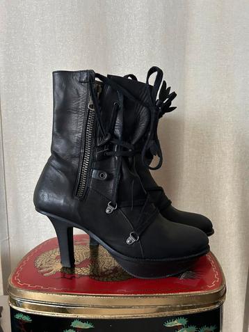 Marithé & François Girbaud bottillons cuir noir 39, Comme neuf, Noir