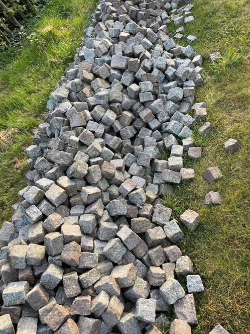 250 m² Portugese graniet stenen, Tuin en Terras, Grind, Keien en Split, Zo goed als nieuw, Kei, Grijs, Graniet, Ophalen
