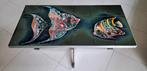 Retro vintage salontafel woonkamer keramische vis, Antiek en Kunst, Ophalen