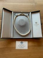 Parel ketting - zoetwater - 18 karaat slot - lefebvre, Handtassen en Accessoires, Kettingen, Ophalen, Zo goed als nieuw, Wit, Goud