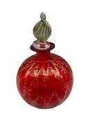 Flacon décoratif en verre rouge doré avec bouchon, Enlèvement ou Envoi