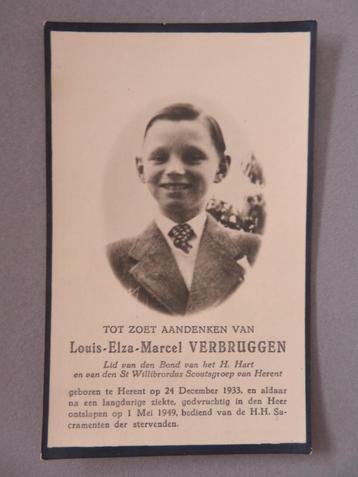 1933 - 1949 Louis Verbruggen Scouts Herent, Envoi, Image pieuse