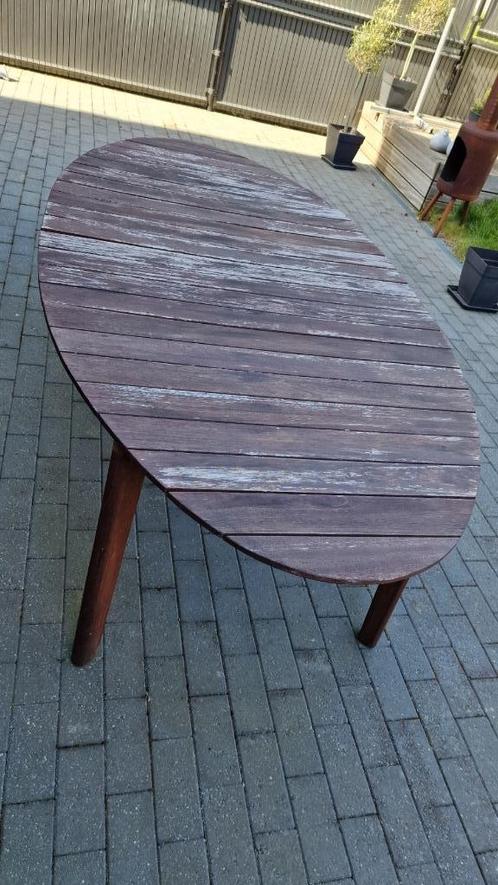Table de jardin en bois, Tuin en Terras, Tuintafels, Gebruikt, Ovaal, Hout, Ophalen