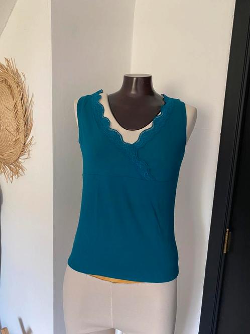 Blauwblauwe top, Kleding | Dames, Topjes, Gedragen, Blauw, Zonder mouw, Ophalen of Verzenden