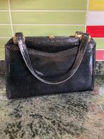 vintage handtas slangenleder, Handtassen en Accessoires, Tassen | Damestassen, Ophalen of Verzenden, Zo goed als nieuw, Zwart